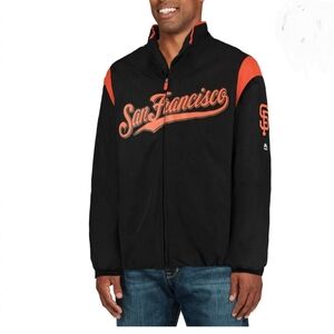 Mens Majestic San Francisco Black Giants On Therma Base Jacket